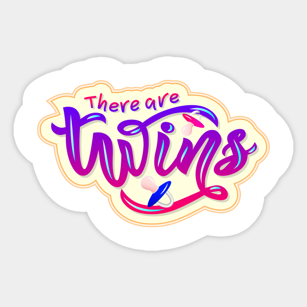 phrase There are twins with nipples soother. Sticker by linasemenova